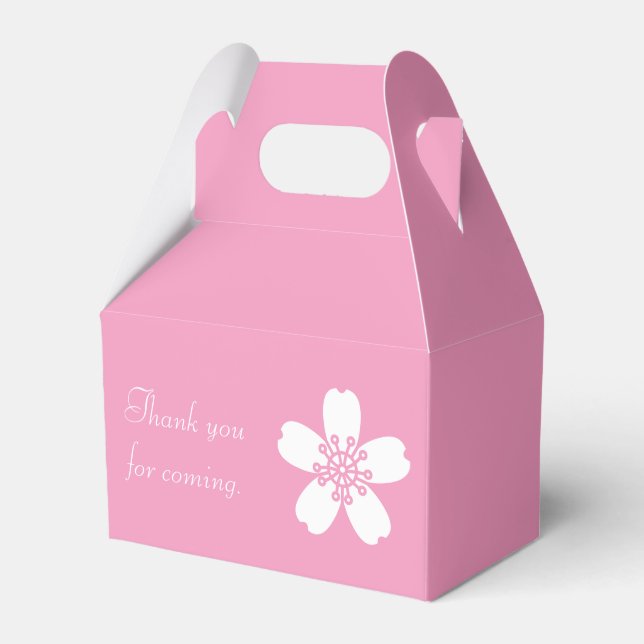 Charming Sakura in Petal Pink Favour Box (Front Side)