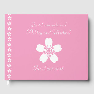 Charming Sakura in Petal Pink Guest Book