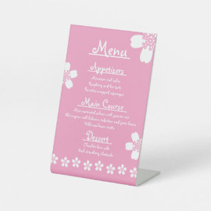 Charming Sakura in Petal Pink Pedestal Sign