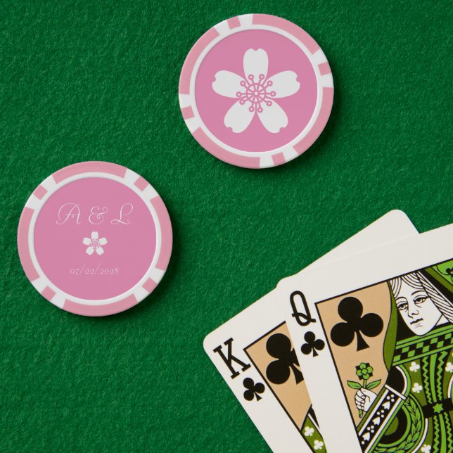 Charming Sakura in Petal Pink Poker Chips (Poker Table (Double))