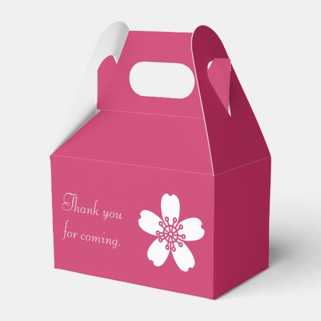 Charming Sakura in Raspberry Favour Box (Front Side)