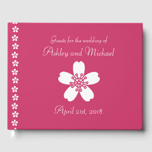 Charming Sakura in Raspberry Guest Book