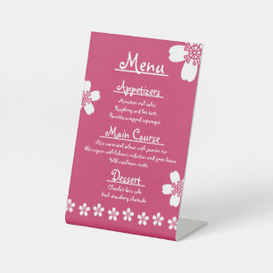 Charming Sakura in Raspberry Pedestal Sign