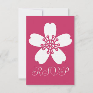 Charming Sakura in Raspberry RSVP Card
