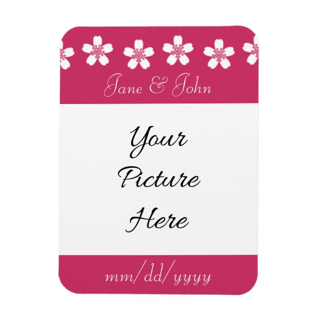 Charming Sakura in Raspberry Save-the-Date Magnet (Vertical)