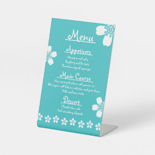 Charming Sakura in Turquoise Pedestal Sign