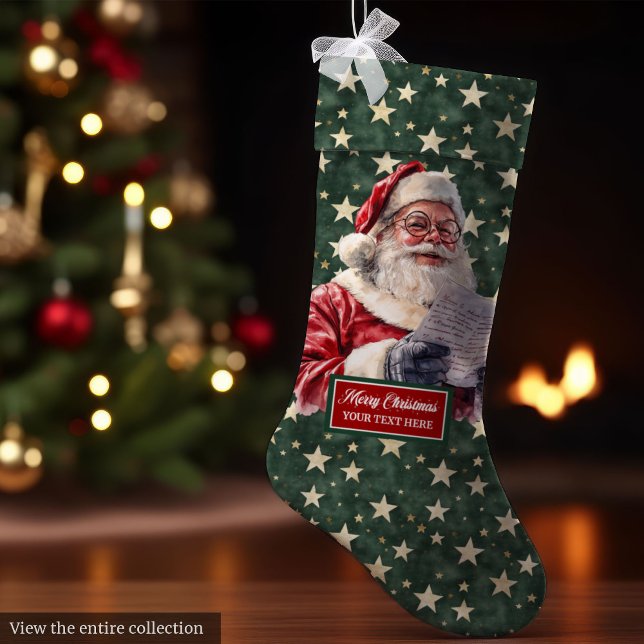 Charming Santa Claus Stocking Personalised Classic (Charming Santa Claus Stocking Personalized Classic Holiday)