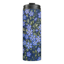 Charming Scattered Periwinkle Flowers Deep Blue