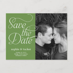 Charming Script Save The Date Card