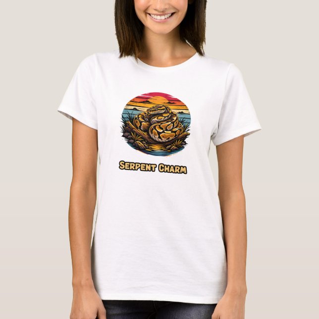 Charming Serpent Design for Snake Enthusiasts T-Shirt (Front)