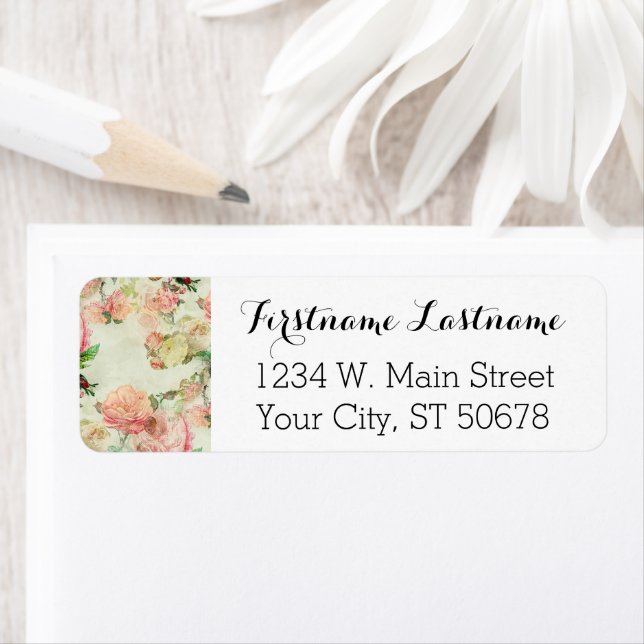 Charming Shabby Chic Pink Floral Roses Art Pattern (Insitu)