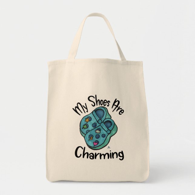 Charming Shoes Collectable Cartoon Motto Design Tote Bag (Front)