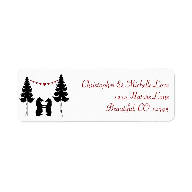 Charming Silhouette Mountain Bears Address (Front)