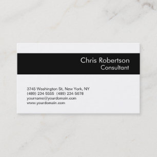Charming Simple Black White Stripe Business Card