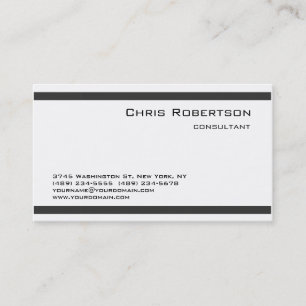 Charming Simple Grey White Business Card