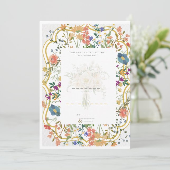 Charming Simplicity Wedding Invitation (Standing Front)