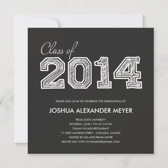 Charming Sketch Graduation Party Invitation (Front)