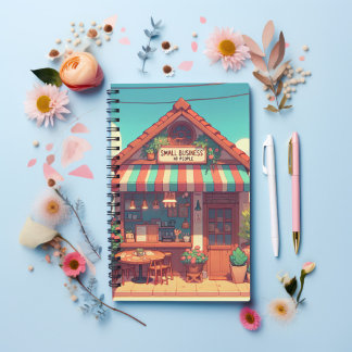 Charming Small Business Anime Art Nostalgic 90s Notebook