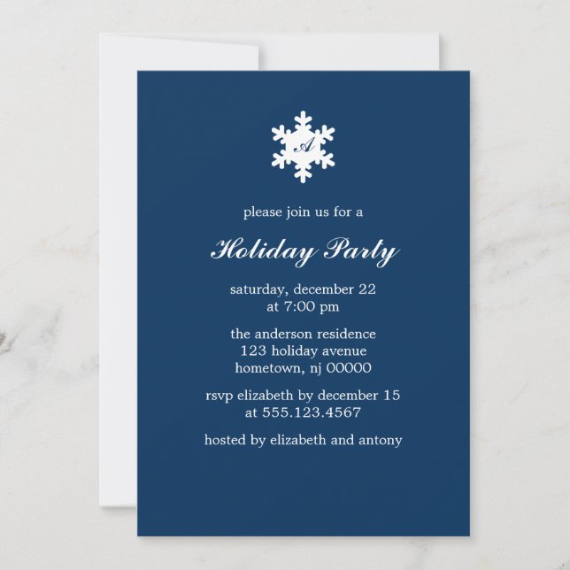 Charming Snowflakes Christmas Party Invitation (Front)