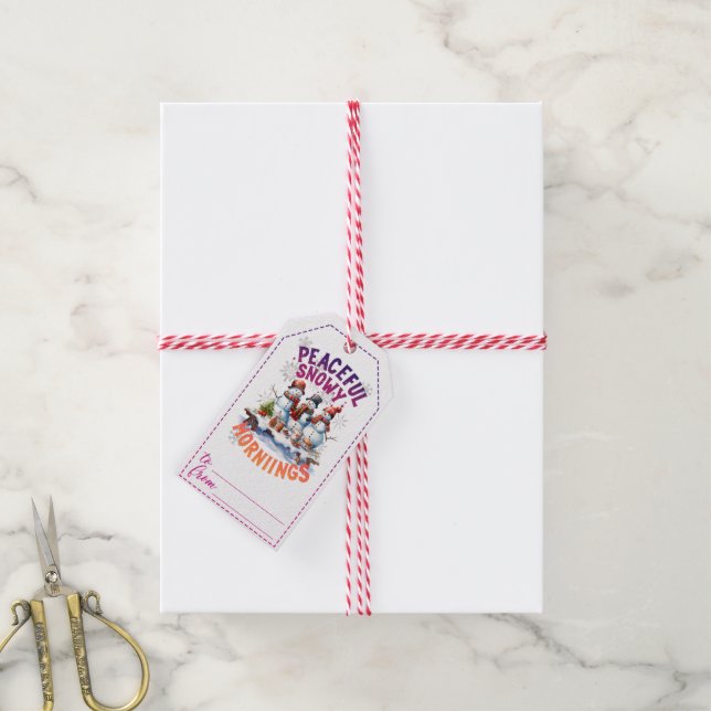Charming snowman Christmas gift tags (With Twine)