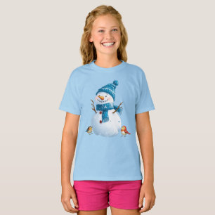 Charming Snowman" Winter Holiday Kids' T-Shirt