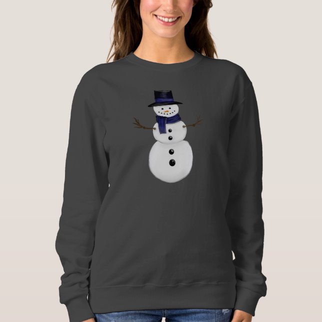 Charming Snowman Women's Dark Grey Sweatshirt (Front)
