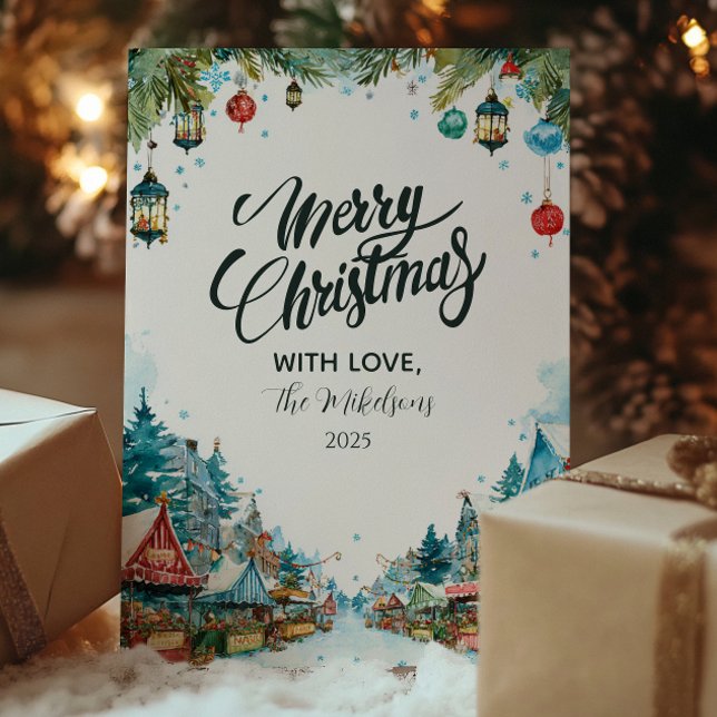 Charming Snowy Cottages Christmas Holiday Card (Creator Uploaded)