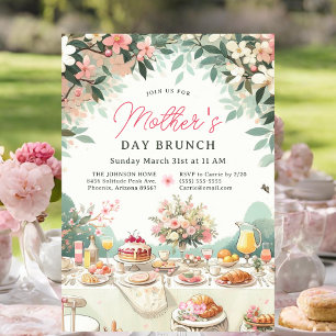 Charming Spring Floral Mother's Day Brunch Invitation