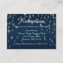 Charming Star Struck Wedding | Navy Blue Enclosure Card