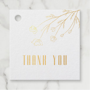 Charming stencil floral elegant script foil favour tags