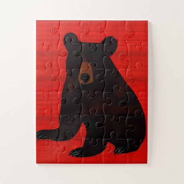 Charming Story Book Black Bear Cub Jigsaw Puzzle (Vertical)