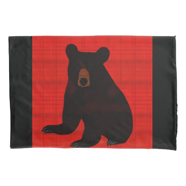 Charming Story Book Black Bear Cub Pillowcase (Front)