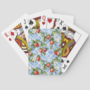 Charming Strawberry & Leaf Pattern – Vintage (2) Playing Cards