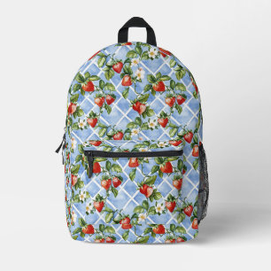 Charming Strawberry & Leaf Pattern – Vintage (2) Printed Backpack