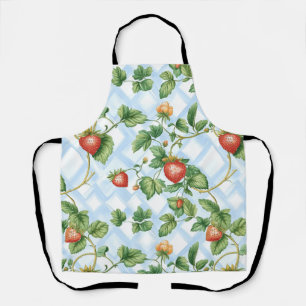 Charming Strawberry & Leaf Pattern – Vintage Apron
