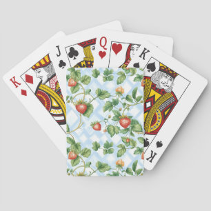 Charming Strawberry & Leaf Pattern – Vintage Playing Cards