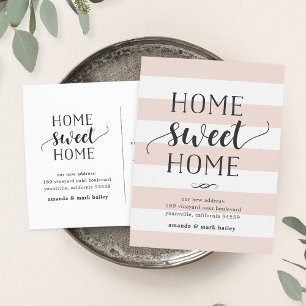 Charming Stripe   Moving Announcement Postcard
