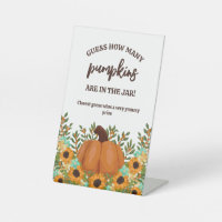 Charming Sunflowers Guess Amount Baby Shower Game