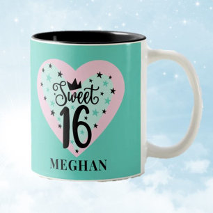 Charming Sweet 16 Personalised Gift Two-Tone Coffee Mug