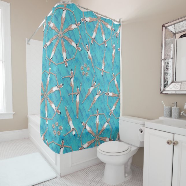 Charming Sychronized Swimming Shower Curtain (In Situ)