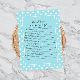 Charming Teal Bow Who Knows Dad Best Game Invitation