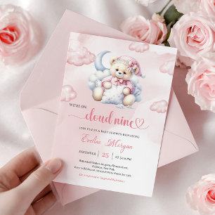 Charming Teddy Bear Baby Shower Invite Cloud Nine
