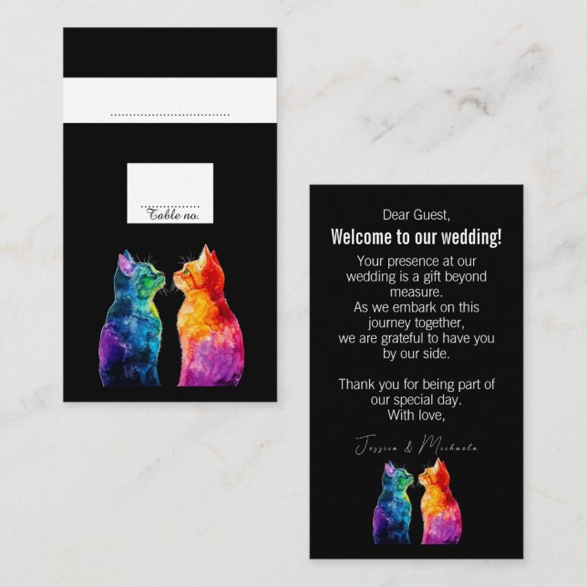 Charming text at the back A Rainbow Love Place Card (Front/Back)