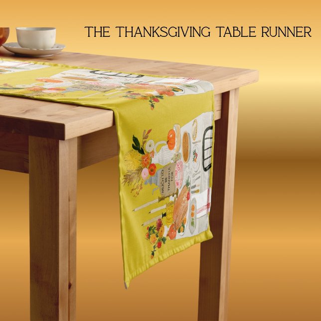 CHARMING THANKSGIVING TABLE PERSONALIZED  SHORT TABLE RUNNER (Creator Uploaded)