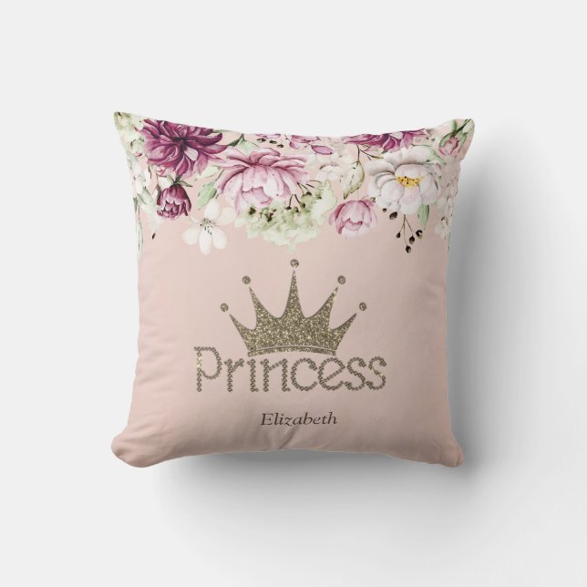 Charming Tiara, Princess,Floral  Cushion (Front)