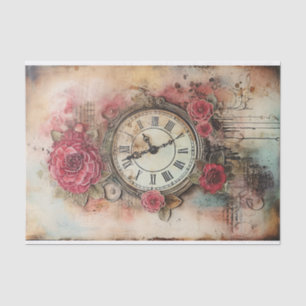 Charming Timepiece Mixed Media Tissue Paper
