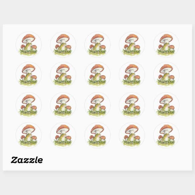 Charming Toad Under Mushroom Classic Round Sticker (Sheet)