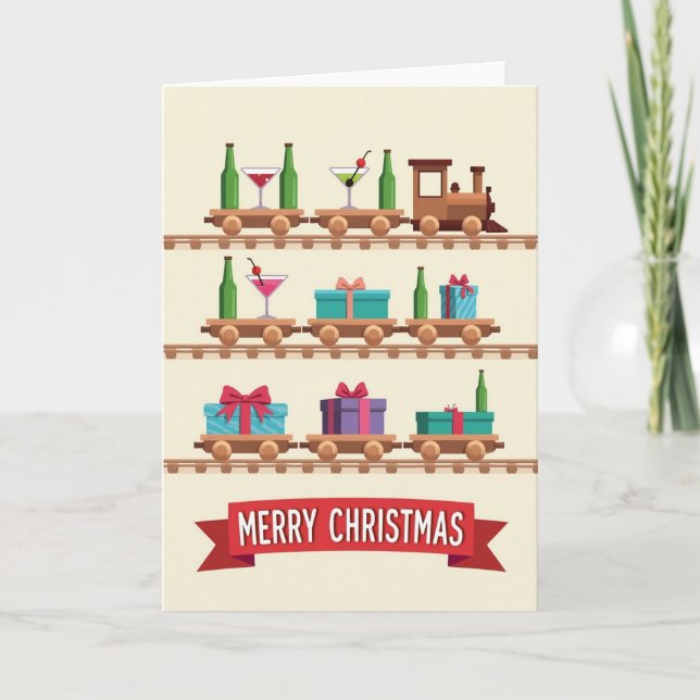 Charming Train Christmas Card (Front)