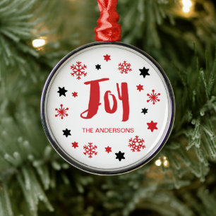 Charming Trendy Joy Red Holiday Metal Tree Decoration