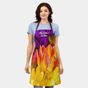 Charming Tulip Flowers Apron